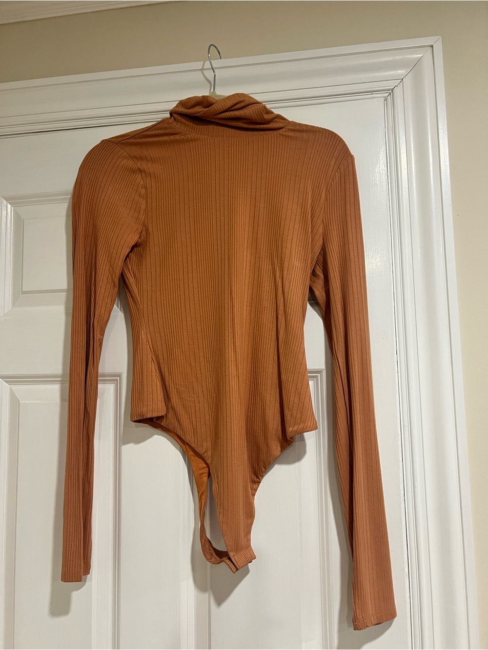 lovers and friends orange thong bodysuit long sleve turtleneck NWT